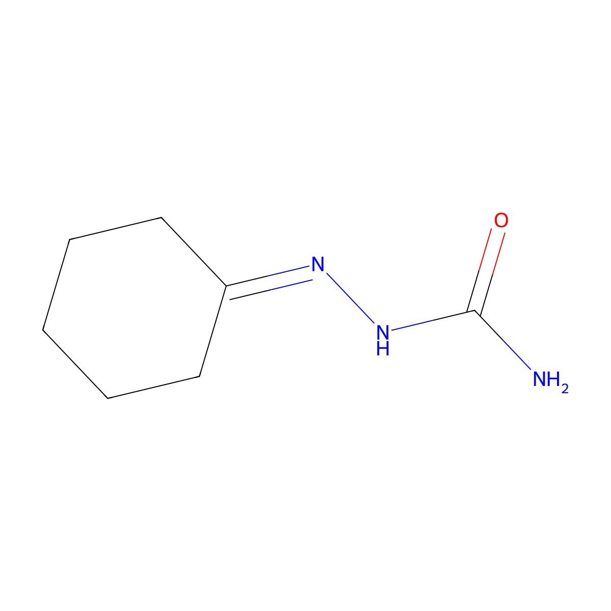 Cyclohexanone, semicarbazone molecular structure, CAS 1589-61-3