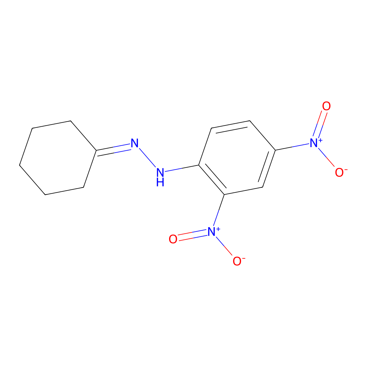 Cyclohexanone 2,4-dinitrophenylhydrazone molecular structure, CAS 1589-62-4