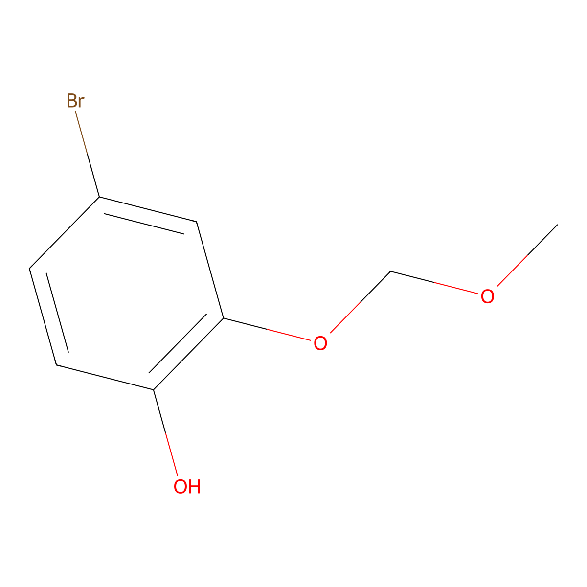 4-Bromo-2-(methoxymethoxy)phenol molecular structure, CAS 1589000-58-7
