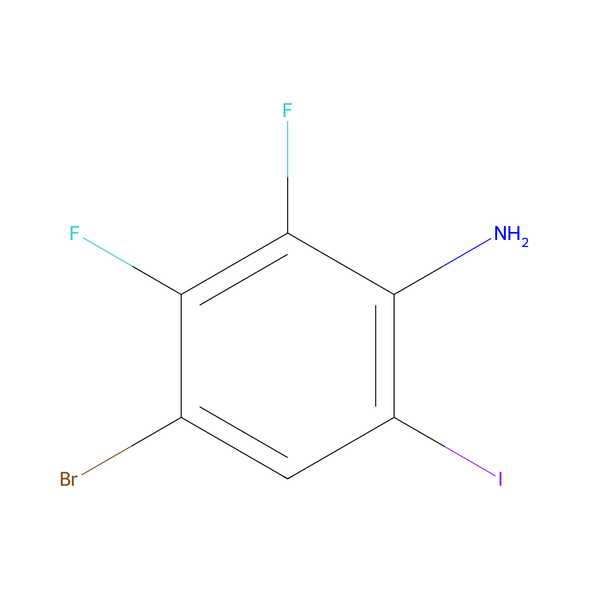 4-Bromo-2,3-difluoro-6-iodoaniline molecular structure, CAS 1589004-82-9