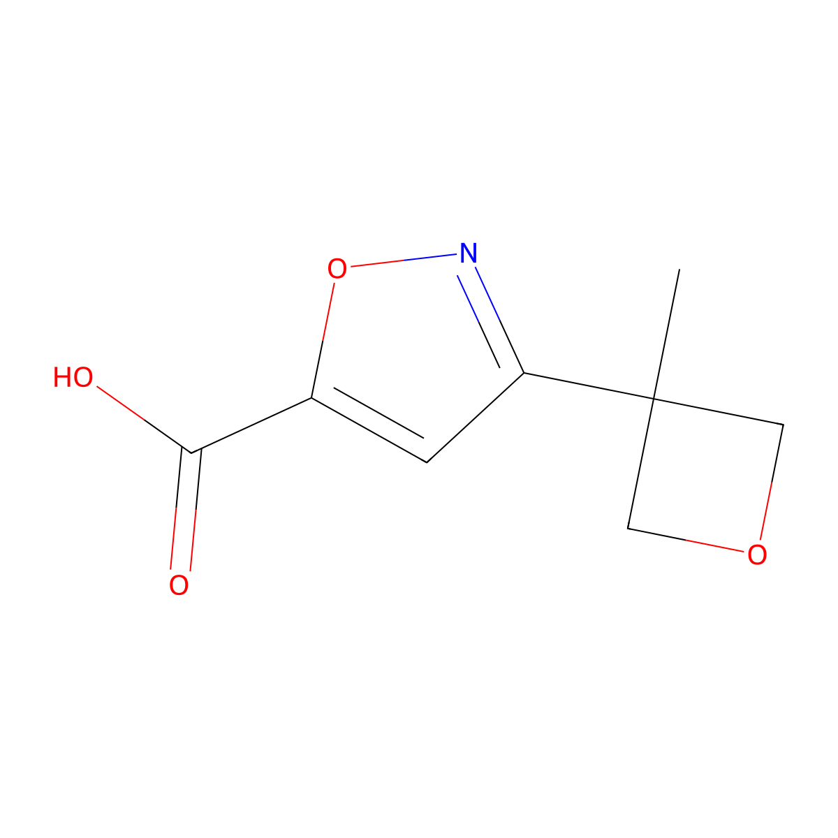 3-(3-Methyloxetan-3-yl)-1,2-oxazole-5-carboxylic acid molecular structure, CAS 1589005-43-5