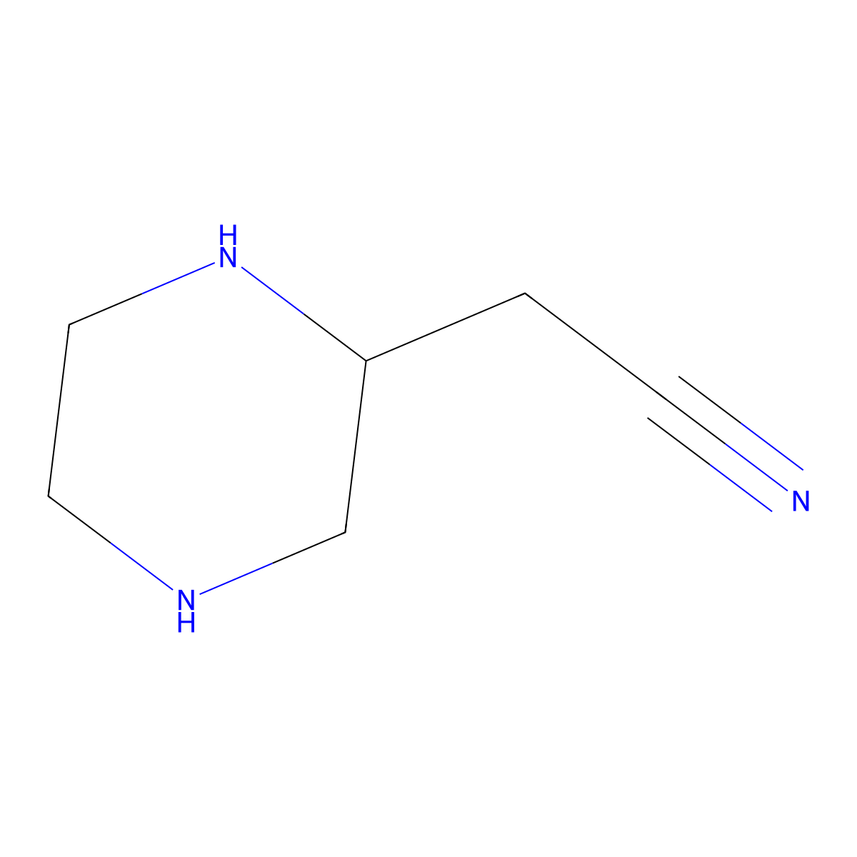 (S)-2-(Piperazin-2-yl)acetonitrile molecular structure, CAS 1589082-26-7