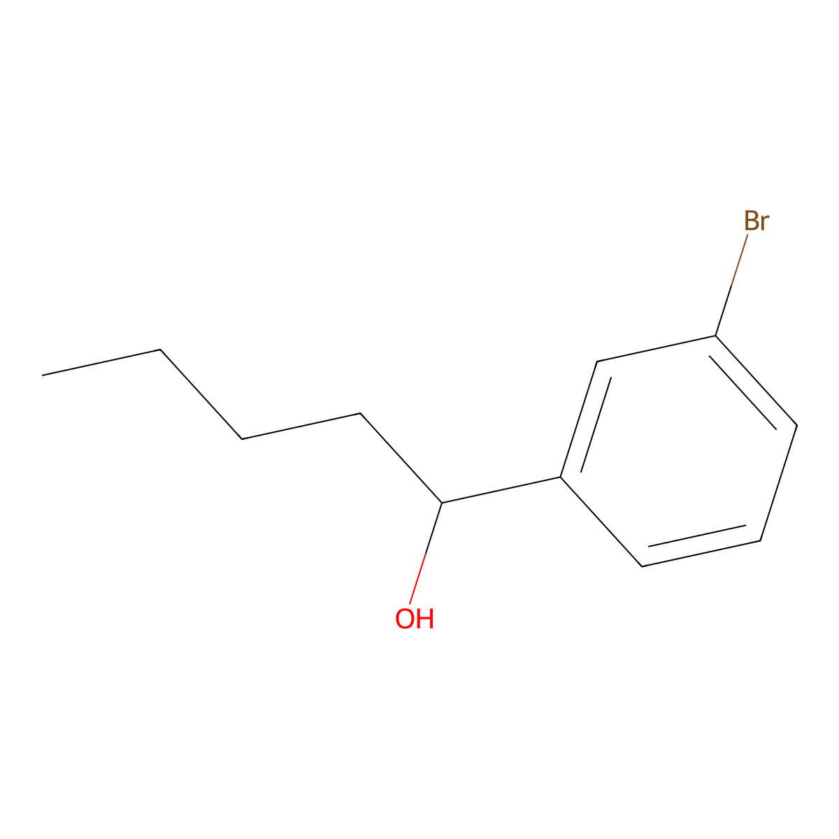 1-(3-Bromophenyl)pentan-1-ol molecular structure, CAS 158918-39-9
