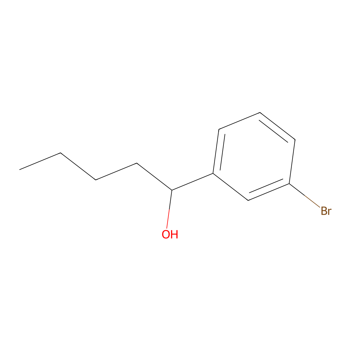 1-(3-Bromophenyl)pentan-1-ol molecular structure, CAS 158918-39-9