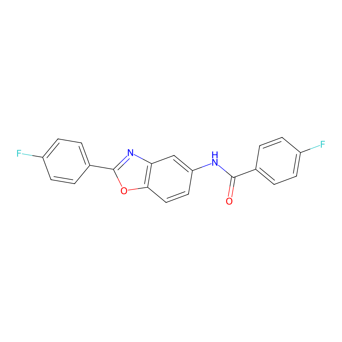 4-fluoro-N-[2-(4-fluorophenyl)-1,3-benzoxazol-5-yl]benzamide molecular structure, CAS 158920-54-8