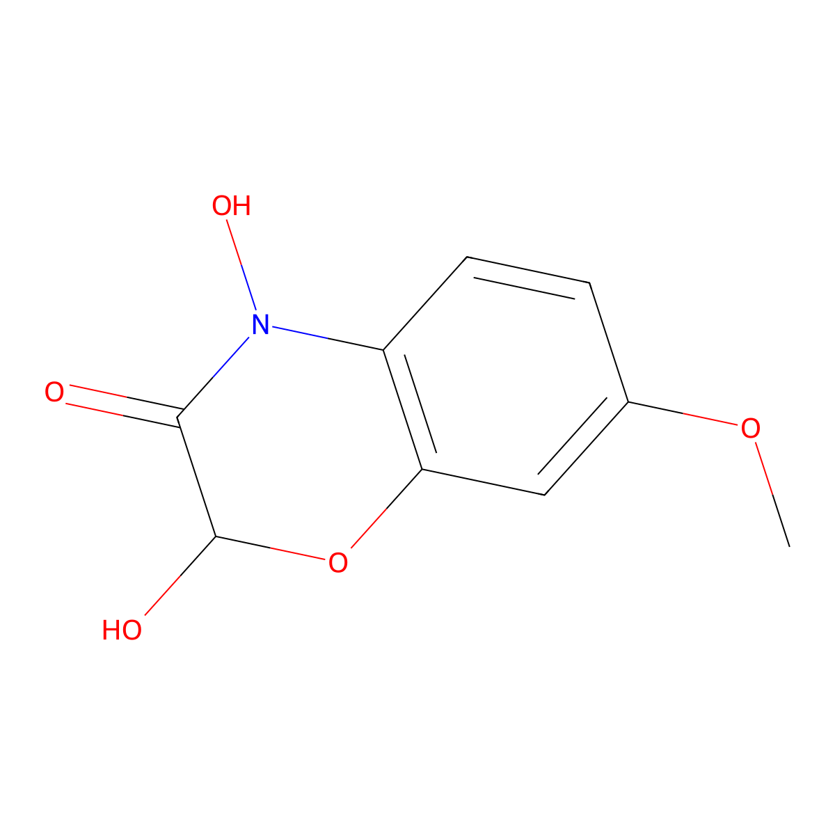 2,4-Dihydroxy-7-methoxy-1,4-benzoxazin-3-one molecular structure, CAS 15893-52-4