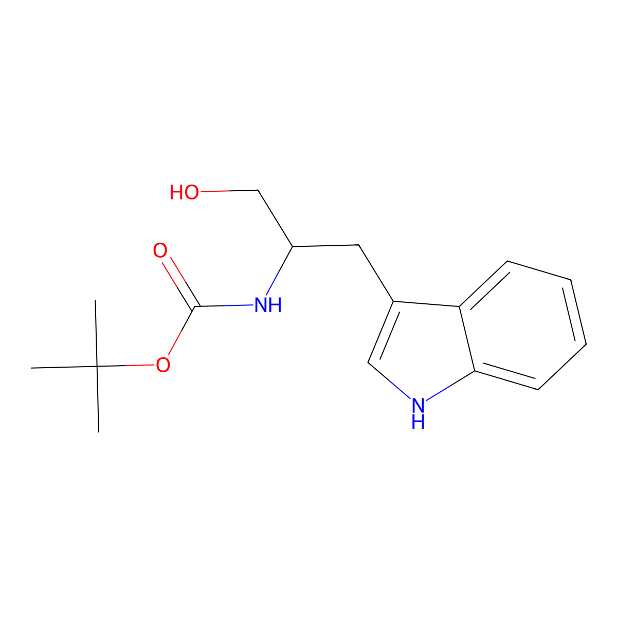 Boc-D-tryptophanol molecular structure, CAS 158932-00-4