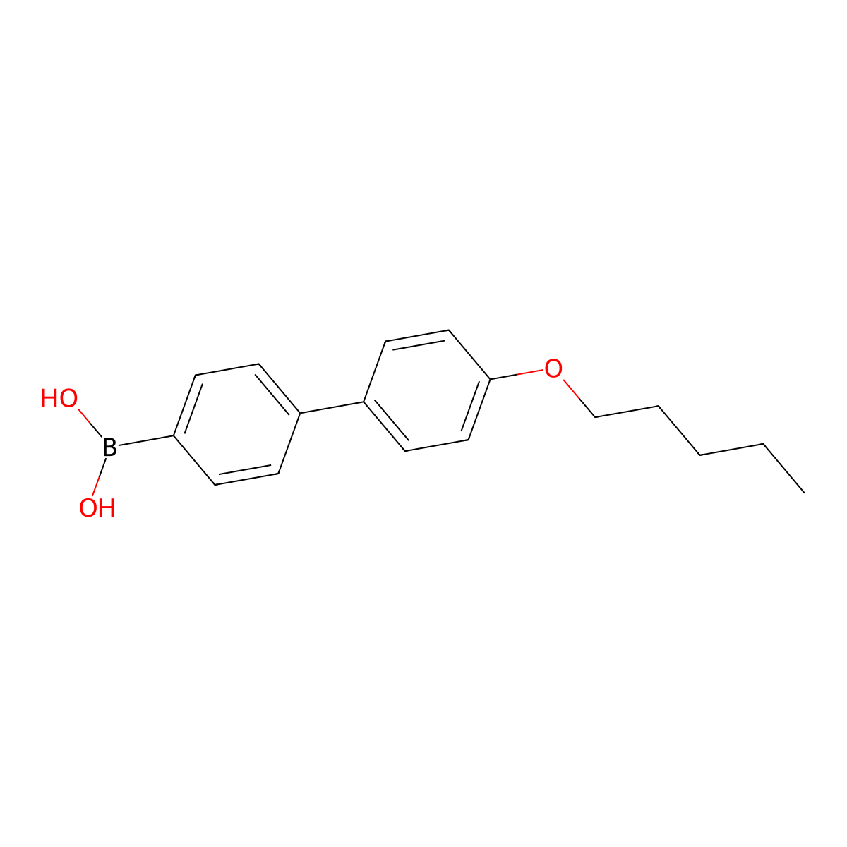 4'-Pentyloxybiphenyl-4-boronic Acid molecular structure, CAS 158937-25-8