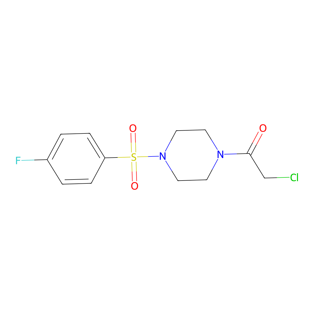 2-Chloro-1-[4-(4-fluorobenzenesulfonyl)piperazin-1-yl]ethan-1-one molecular structure, CAS 158939-09-4