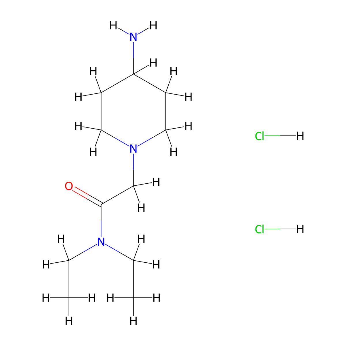 2-(4-aminopiperidin-1-yl)-N,N-diethylacetamide dihydrochloride molecular structure, CAS 1589393-24-7