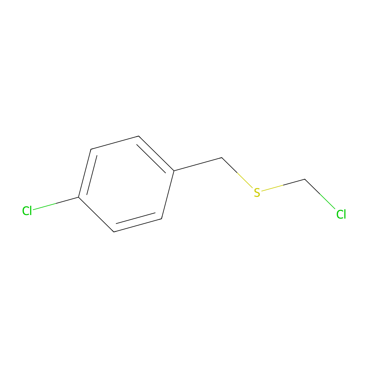1-Chloro-4-{[(chloromethyl)sulfanyl]methyl}benzene molecular structure, CAS 15894-25-4