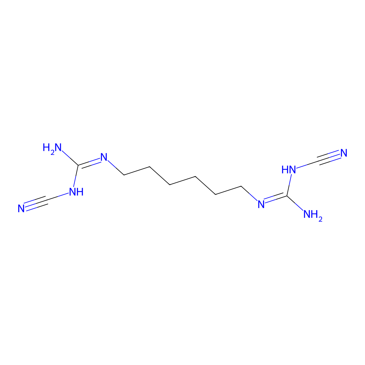 1,6-Di(cyanoguanidino)hexane molecular structure, CAS 15894-70-9