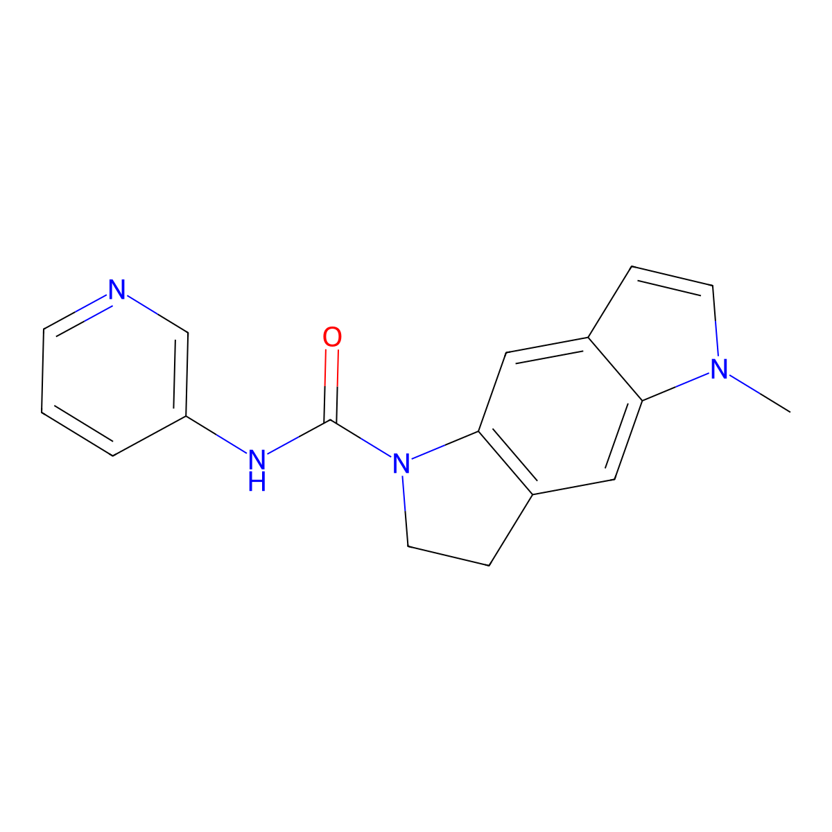 3,5-Dihydro-5-methyl-N-3-pyridinylbenzo(1,2-b:4,5-b')dipyrrole-1(2H)-carboxamide molecular structure, CAS 158942-04-2