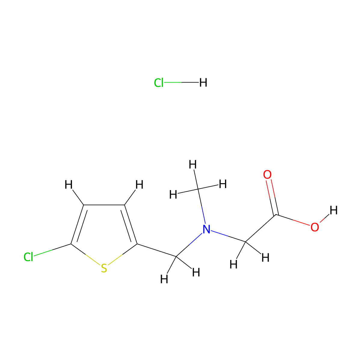 2-{[(5-Chlorothiophen-2-yl)methyl](methyl)amino}acetic acid hydrochloride molecular structure, CAS 1589428-26-1