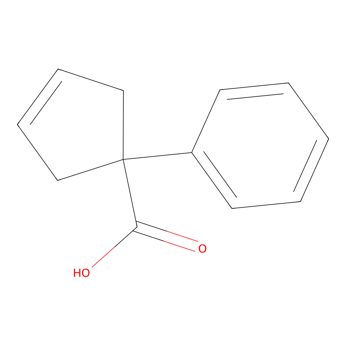 1-Phenylcyclopent-3-enecarboxylic acid molecular structure, CAS 158943-17-0