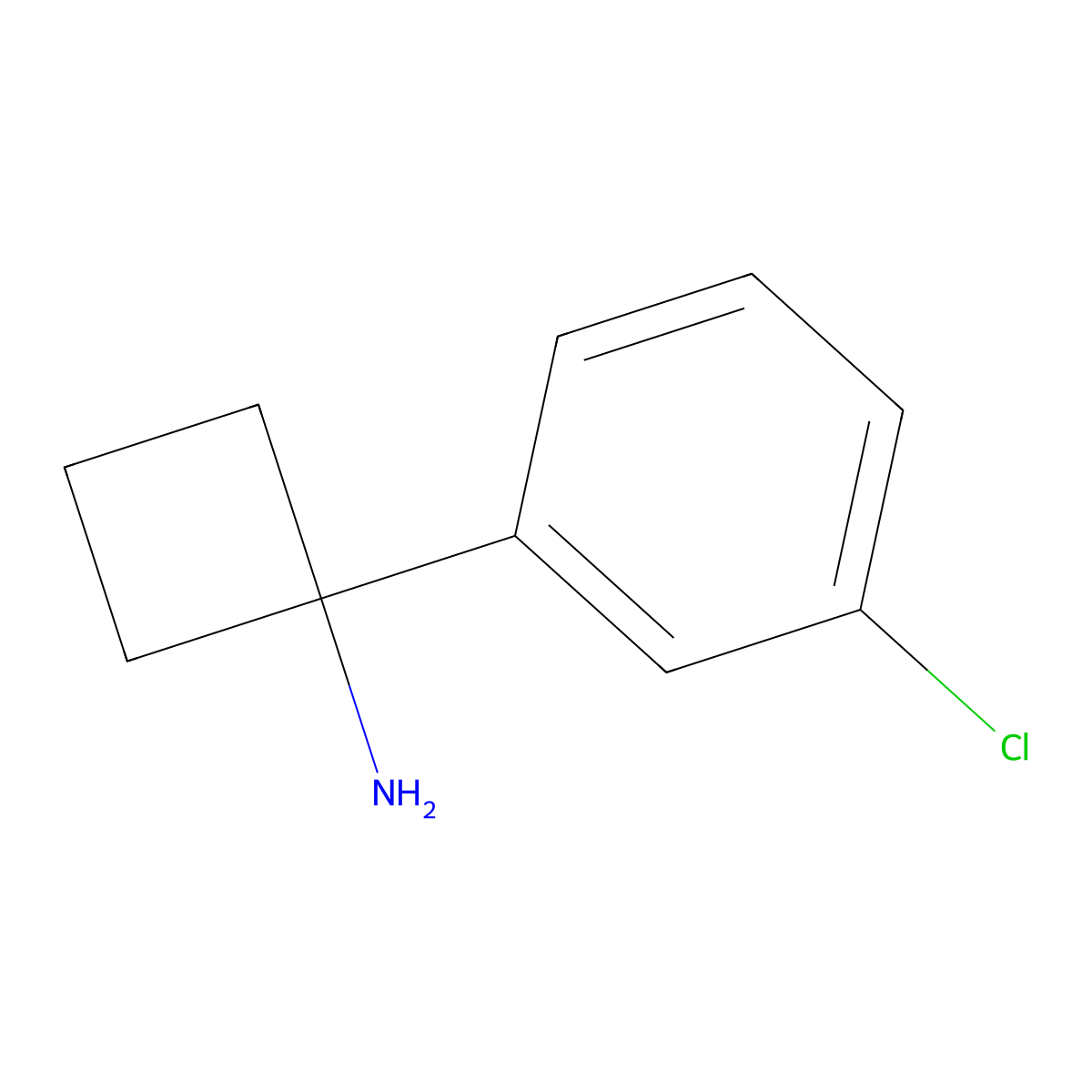 1-(3-Chlorophenyl)cyclobutanamine molecular structure, CAS 158943-22-7