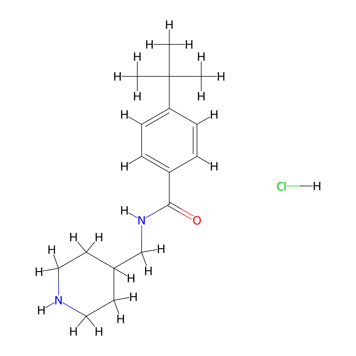4-tert-butyl-N-(piperidin-4-ylmethyl)benzamide hydrochloride molecular structure, CAS 1589446-11-6