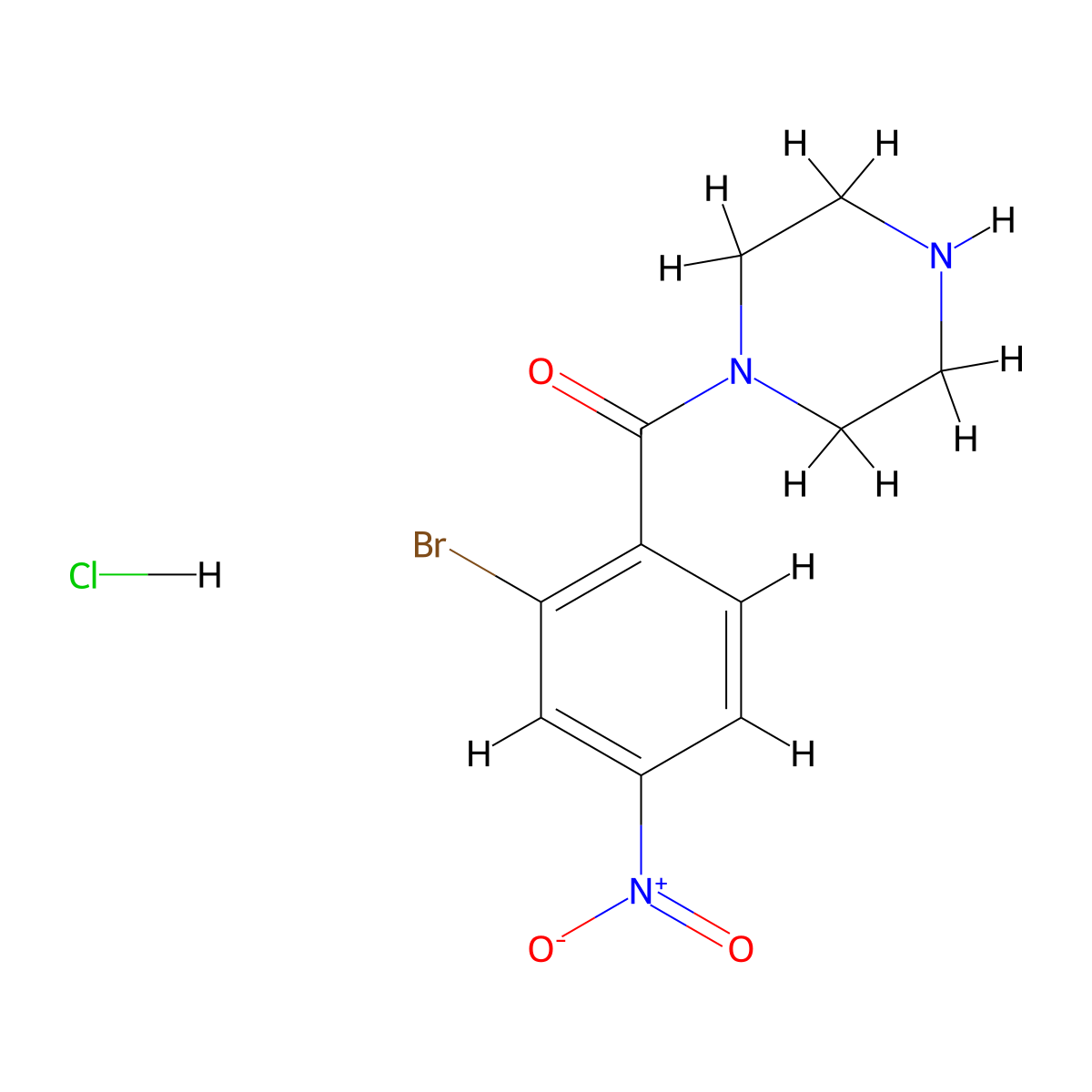 1-[(2-Bromo-4-nitrophenyl)carbonyl]piperazine hydrochloride molecular structure, CAS 1589457-01-1