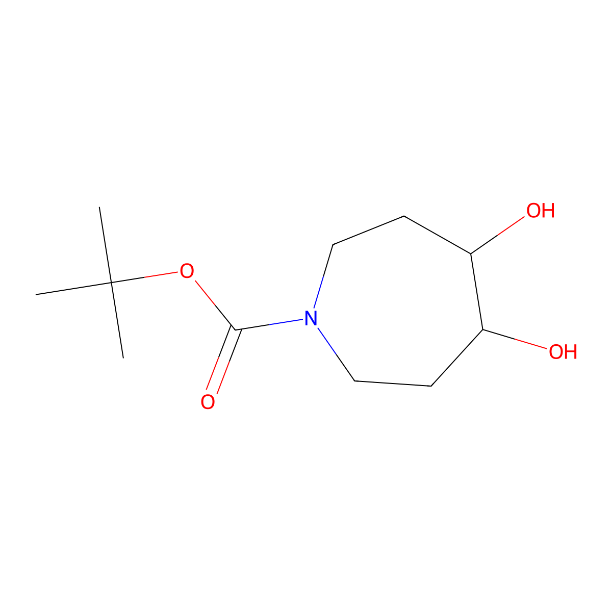 tert-butyl (4R,5S)-4,5-dihydroxyazepane-1-carboxylate molecular structure, CAS 1589458-18-3
