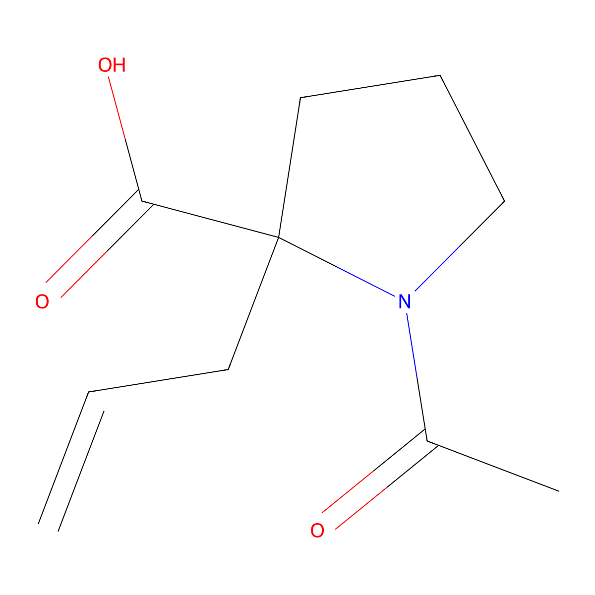 (R)-1-Acetyl-2-allylpyrrolidine-2-carboxylic acid molecular structure, CAS 1589477-26-8