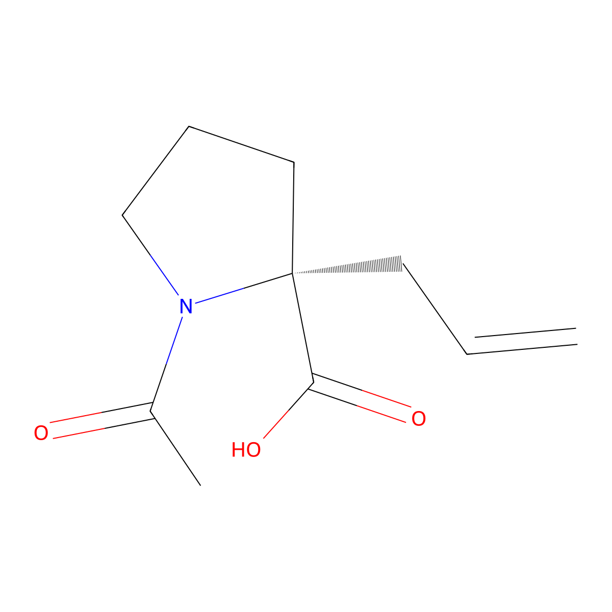 (R)-1-Acetyl-2-allylpyrrolidine-2-carboxylic acid molecular structure, CAS 1589477-26-8