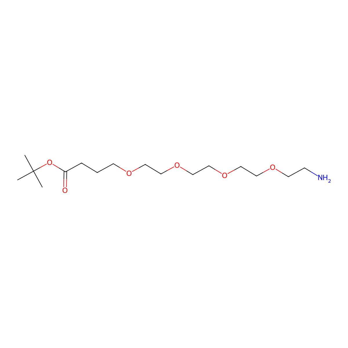 H2N-PEG4-(CH2)3COOtBu molecular structure, CAS 1589493-71-9