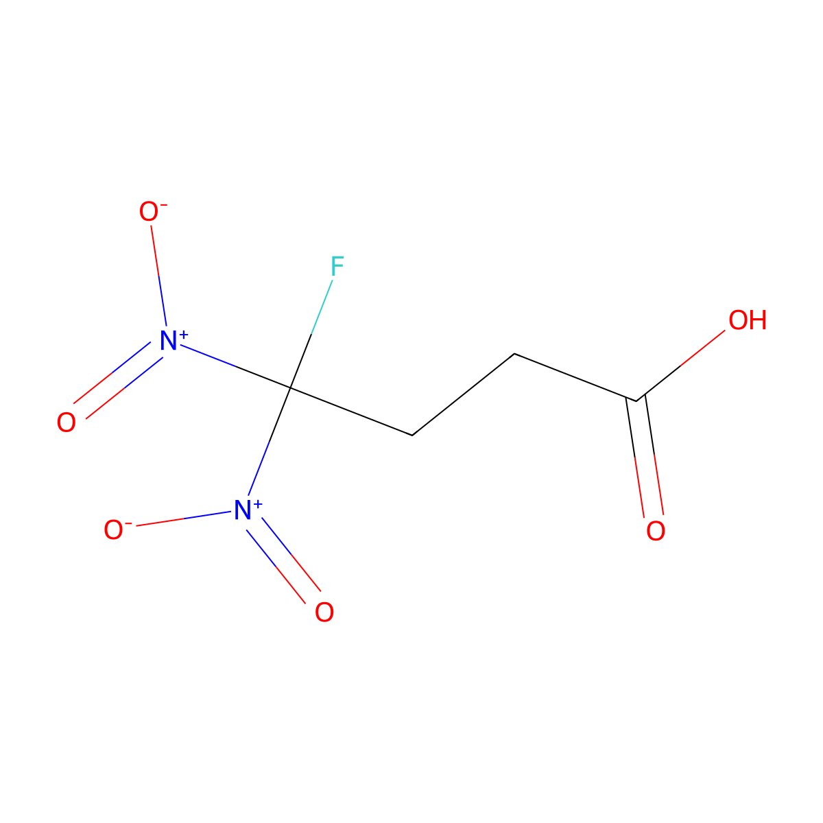4-Fluoro-4,4-dinitrobutanoic acid molecular structure, CAS 15895-15-5
