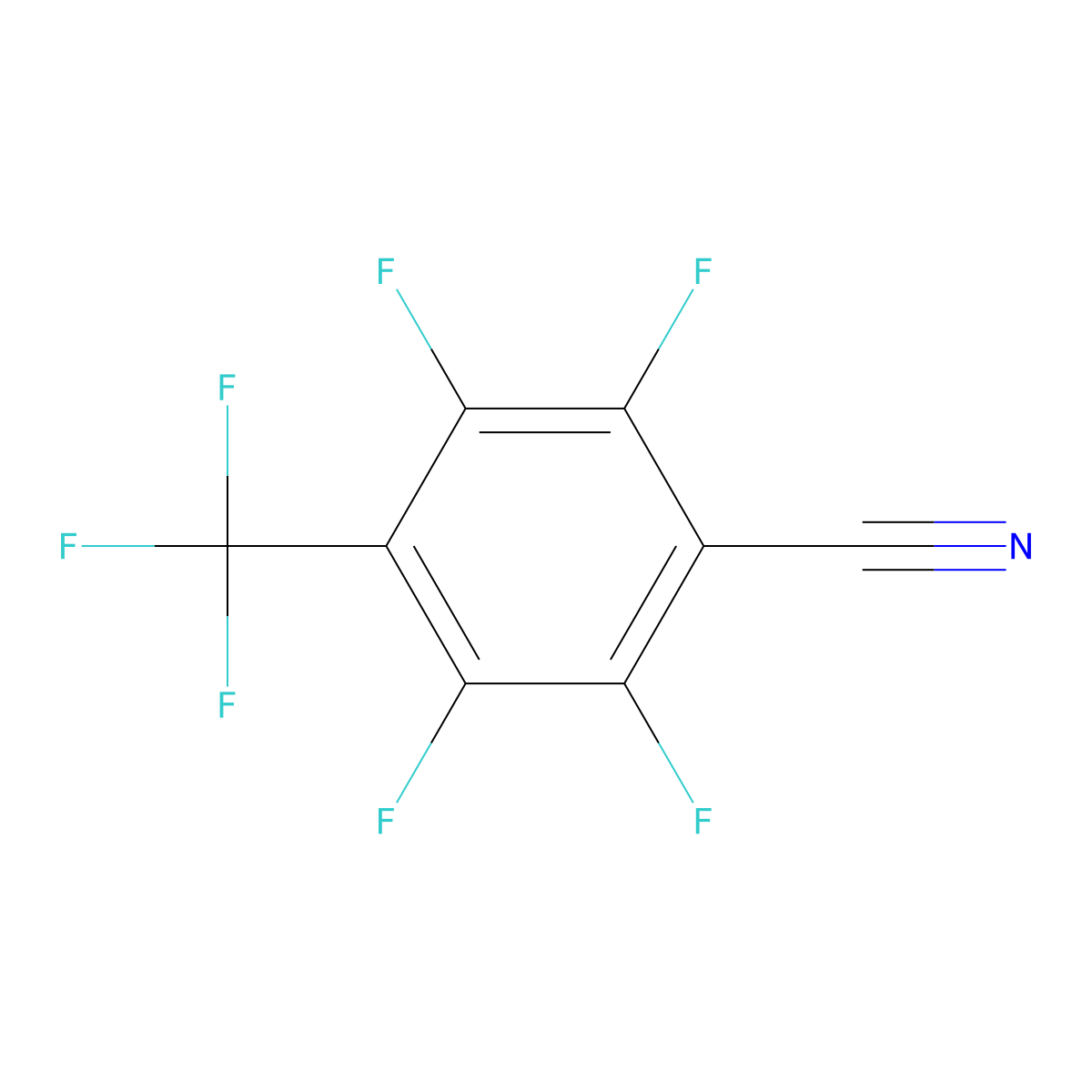 2,3,5,6-Tetrafluoro-4-(trifluoromethyl)benzonitrile molecular structure, CAS 15895-68-8