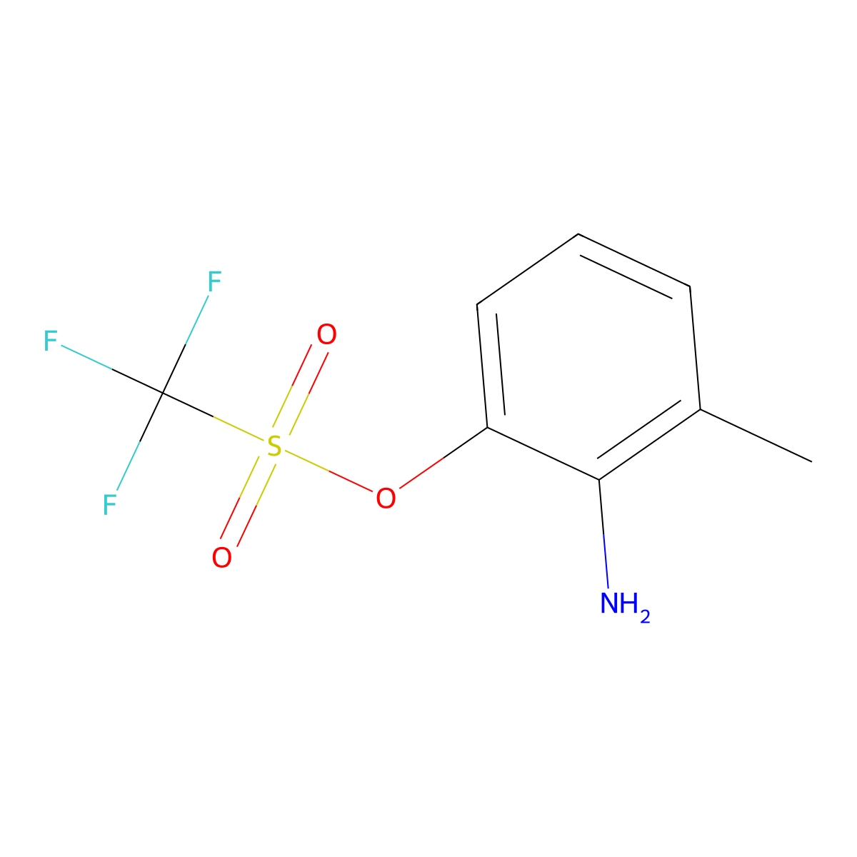 2-Amino-3-methylphenyl trifluoromethanesulphonate molecular structure, CAS 1589523-29-4