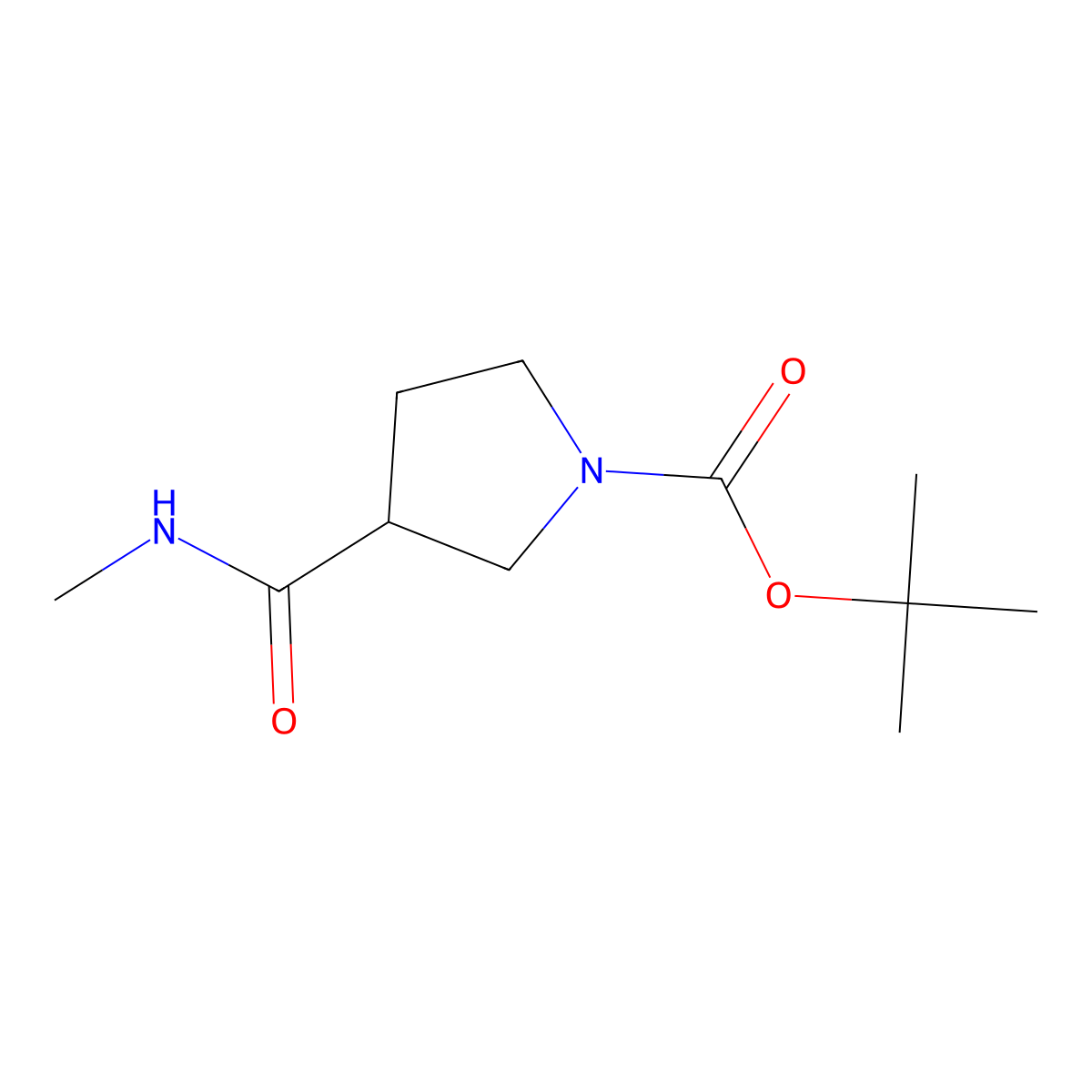 Tert-butyl 3-(methylcarbamoyl)pyrrolidine-1-carboxylate molecular structure, CAS 1589535-51-2