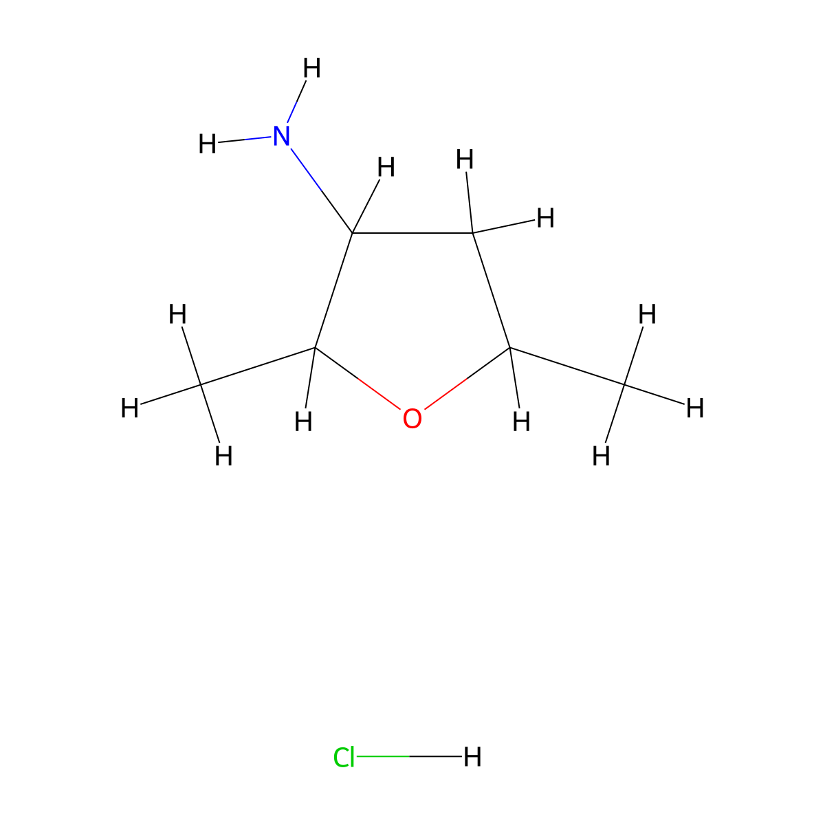 2,5-Dimethyloxolan-3-amine hydrochloride molecular structure, CAS 1589540-71-5