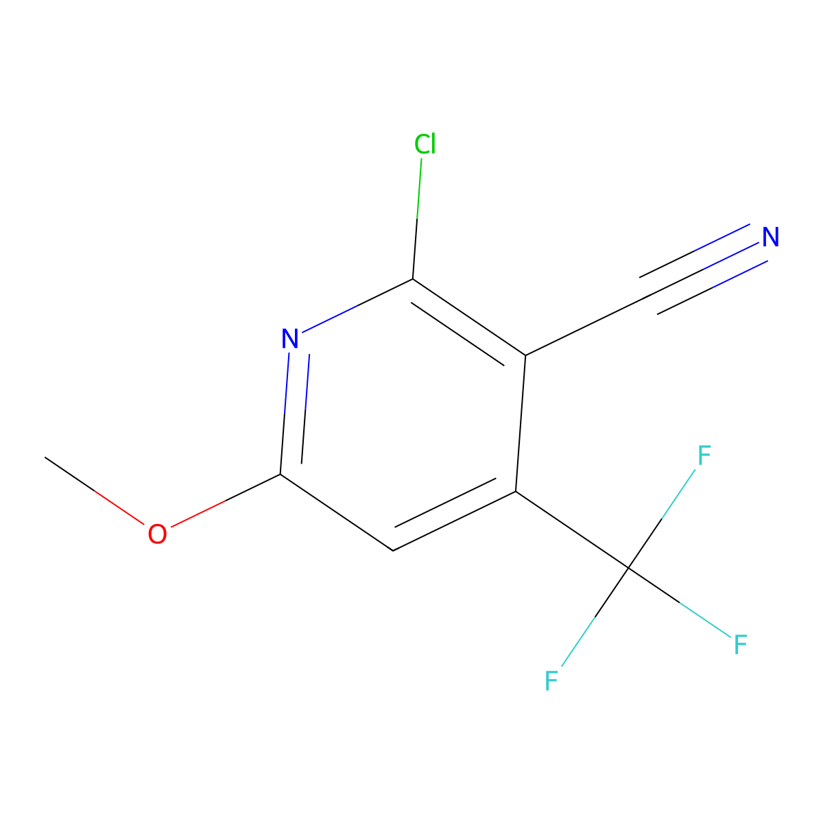 2-Chloro-6-methoxy-4-(trifluoromethyl)nicotinonitrile molecular structure, CAS 1589549-33-6