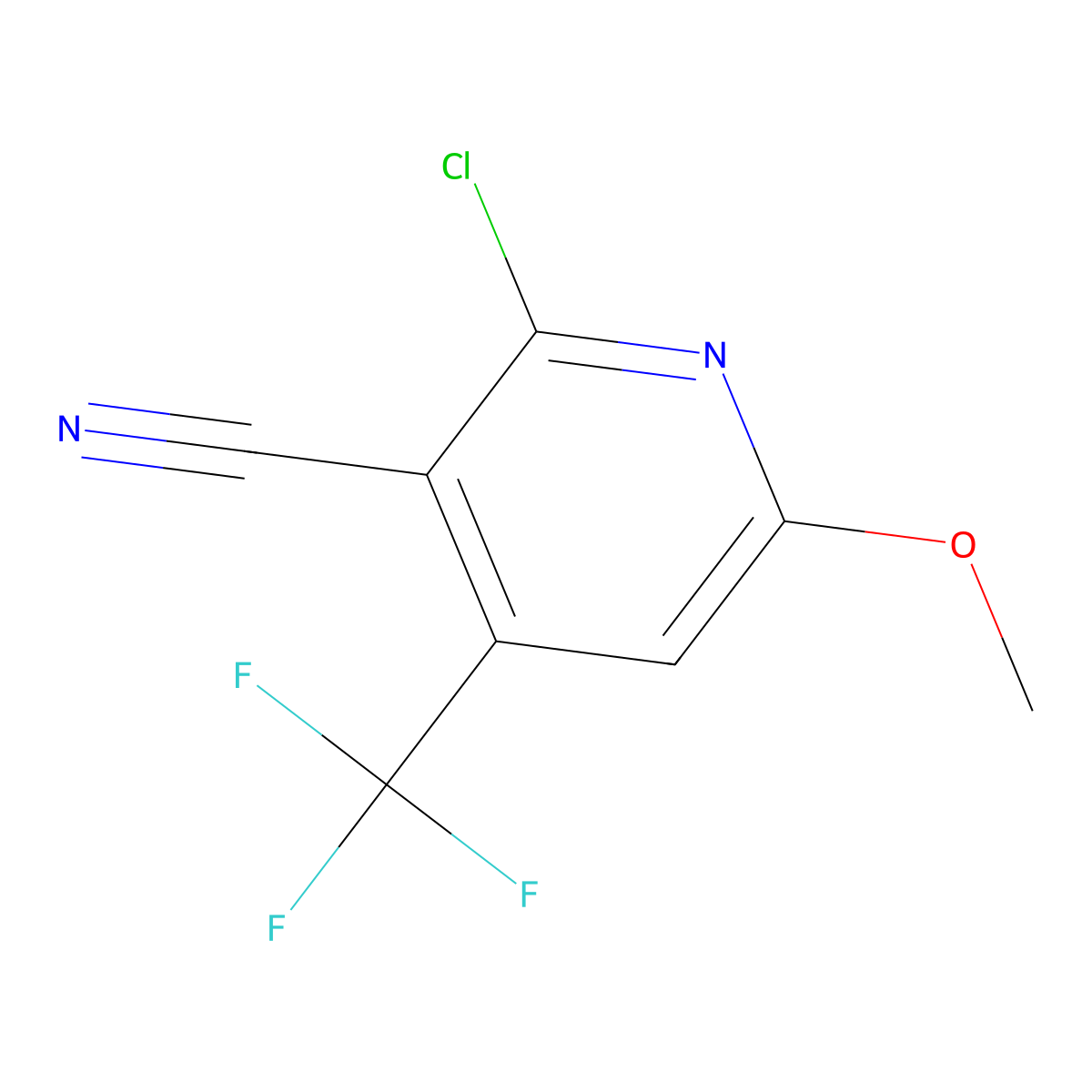 2-Chloro-6-methoxy-4-(trifluoromethyl)nicotinonitrile molecular structure, CAS 1589549-33-6