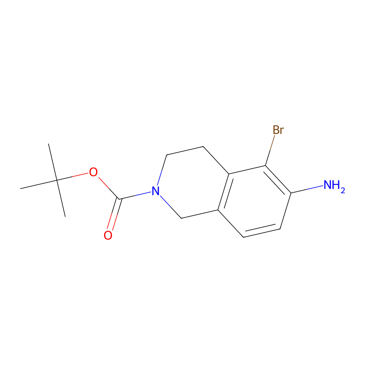 tert-Butyl 6-amino-5-bromo-3,4-dihydroisoquinoline-2(1H)-carboxylate molecular structure, CAS 1589573-24-9
