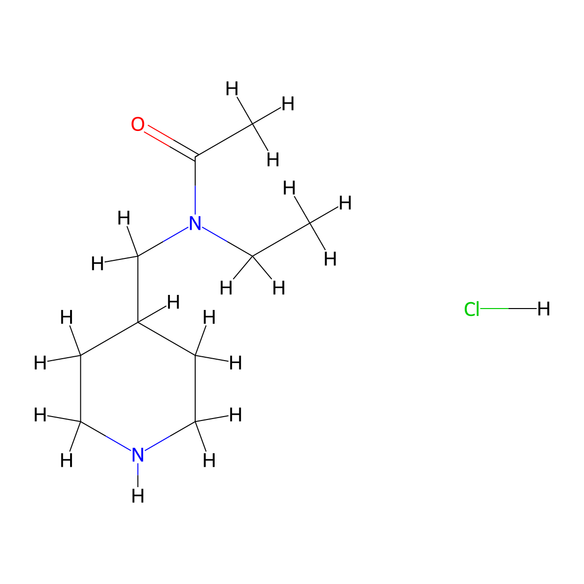 N-ethyl-N-(piperidin-4-ylmethyl)acetamide hydrochloride molecular structure, CAS 158958-31-7