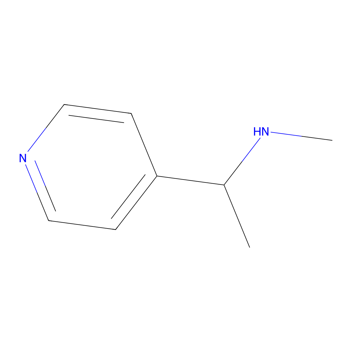 Methyl[1-(pyridin-4-yl)ethyl]amine molecular structure, CAS 158958-52-2