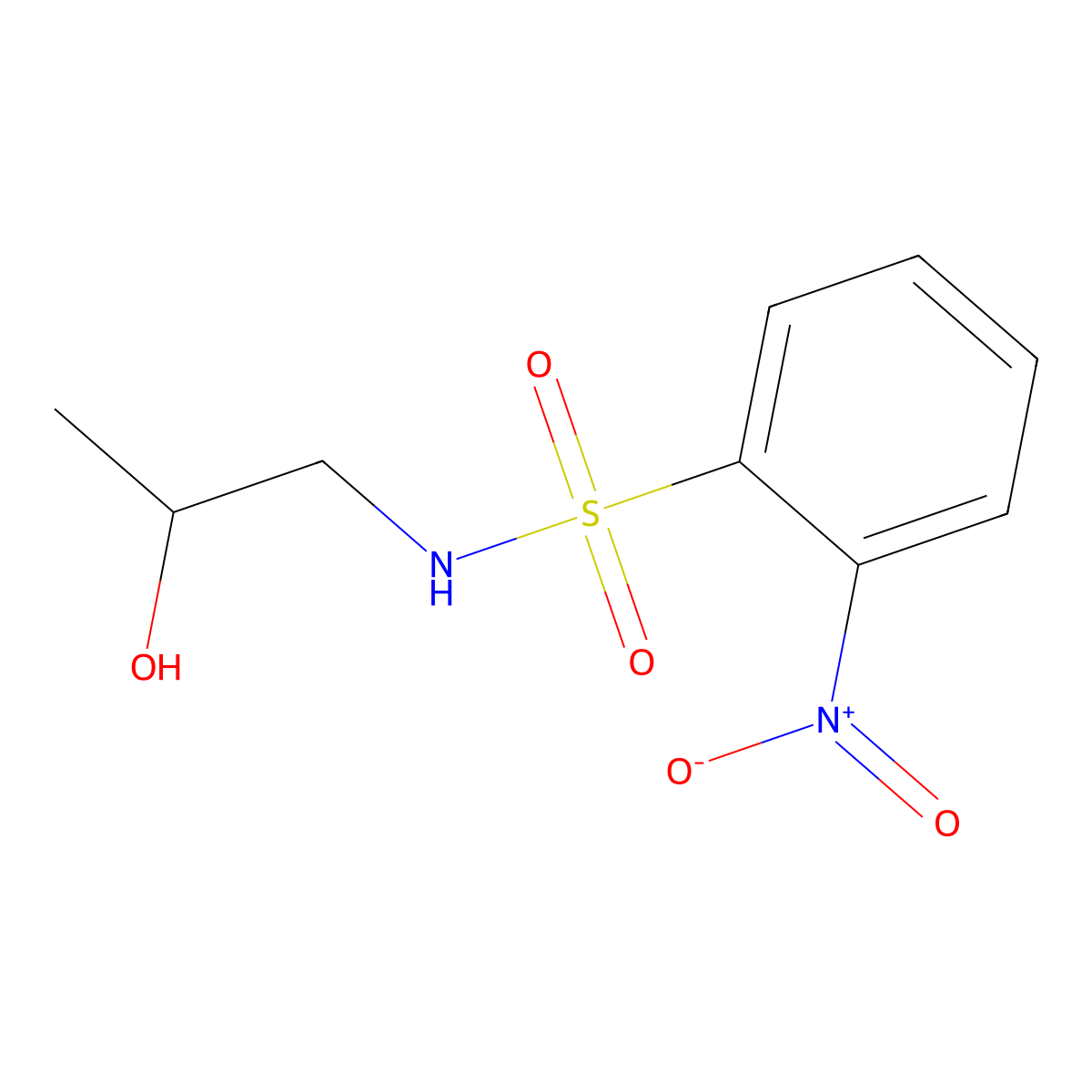 N-[(2S)-2-hydroxypropyl]-2-nitrobenzene-1-sulfonamide molecular structure, CAS 1589599-00-7