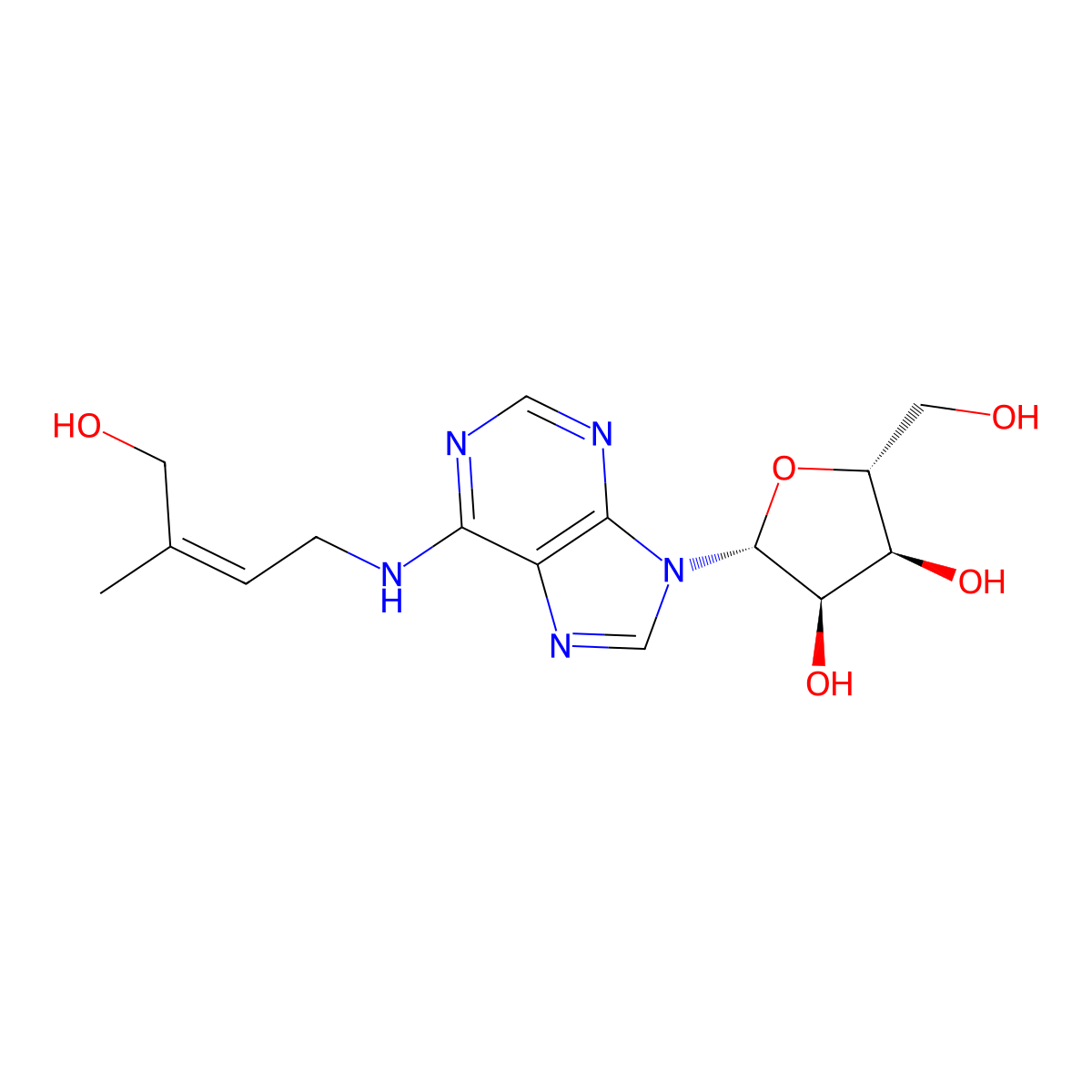 Cis-Zeatin Riboside molecular structure, CAS 15896-46-5