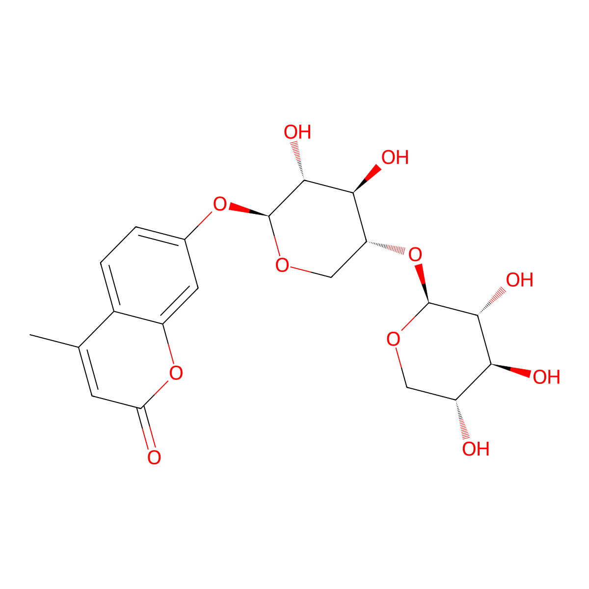 4-Methylumbelliferyl xylobiose molecular structure, CAS 158962-91-5