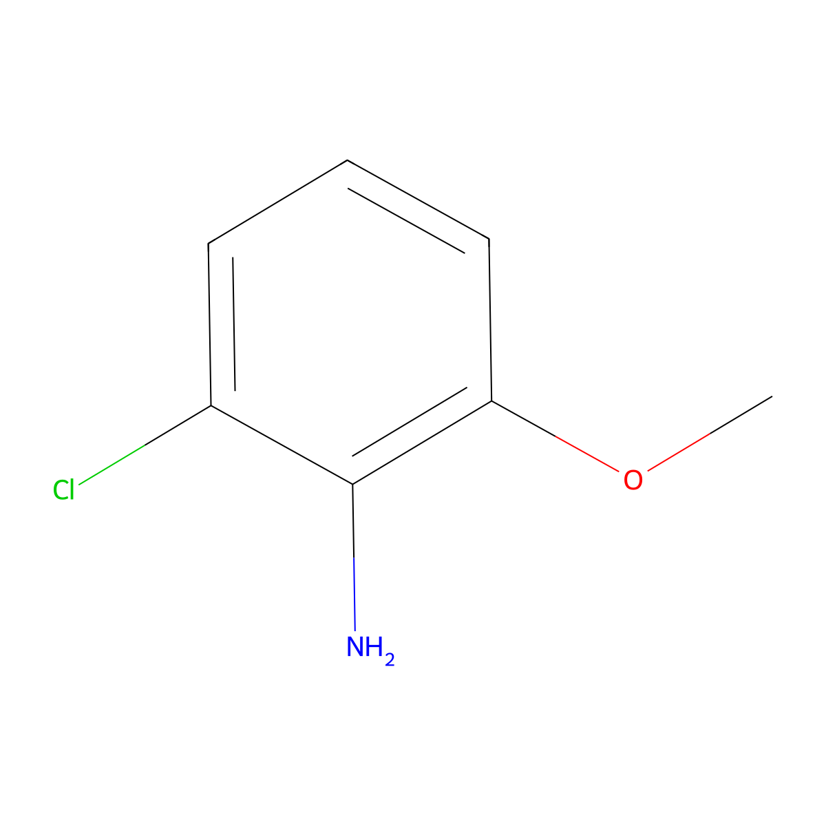 2-Chloro-6-methoxyaniline molecular structure, CAS 158966-62-2