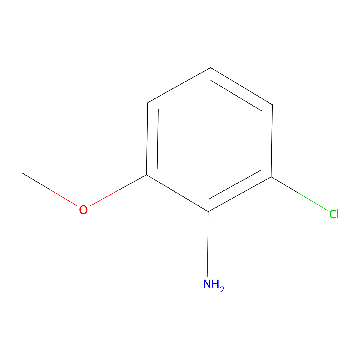 2-Chloro-6-methoxyaniline molecular structure, CAS 158966-62-2