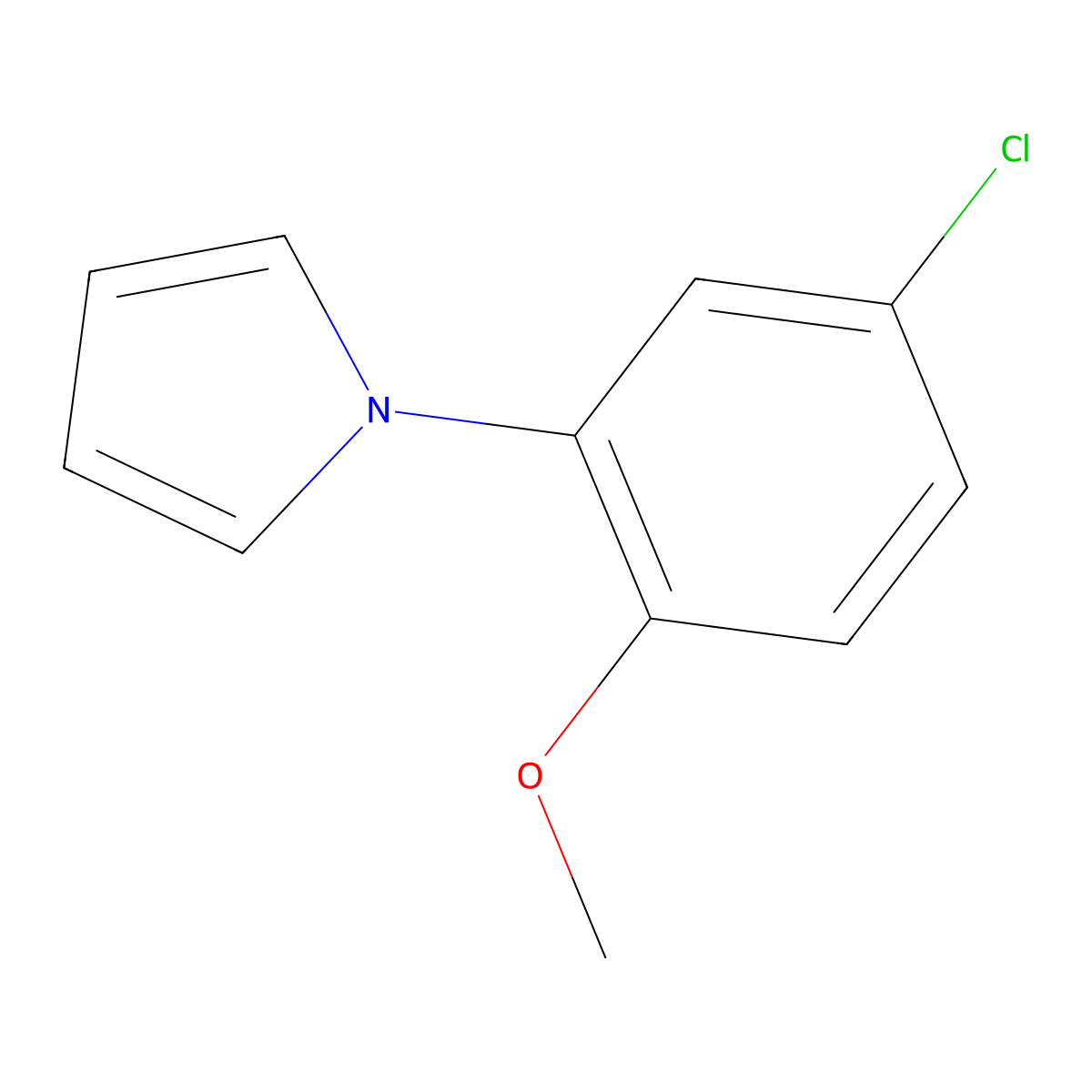 1-(5-chloro-2-methoxyphenyl)-1H-pyrrole molecular structure, CAS 158966-65-5