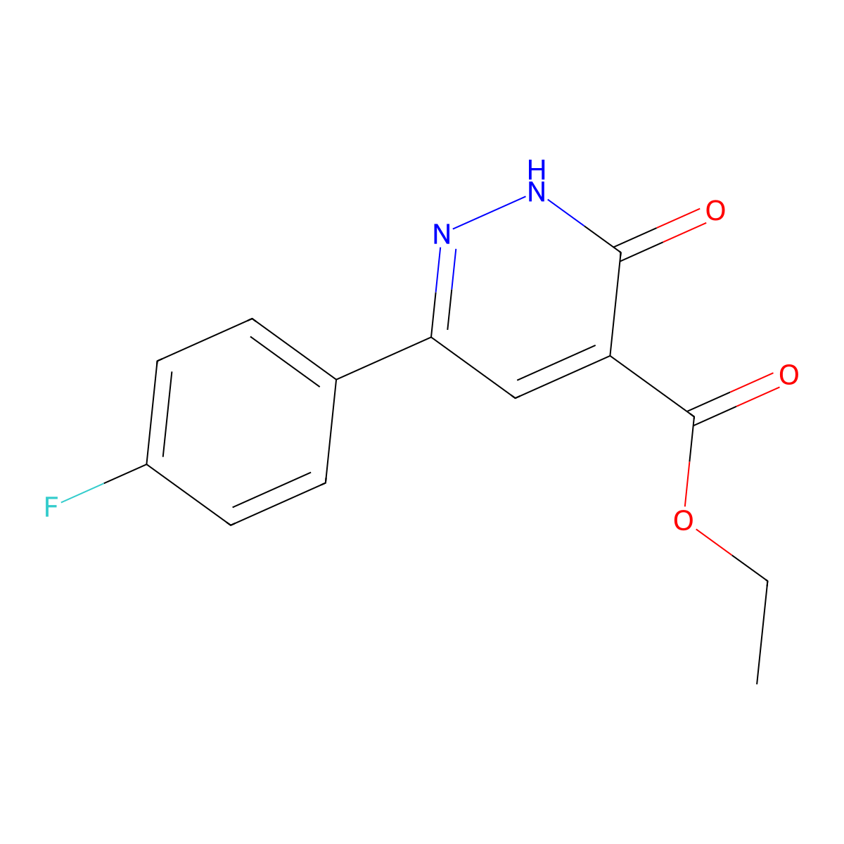 Ethyl 6-(4-fluorophenyl)-3-oxo-2,3-dihydropyridazine-4-carboxylate molecular structure, CAS 158977-75-4