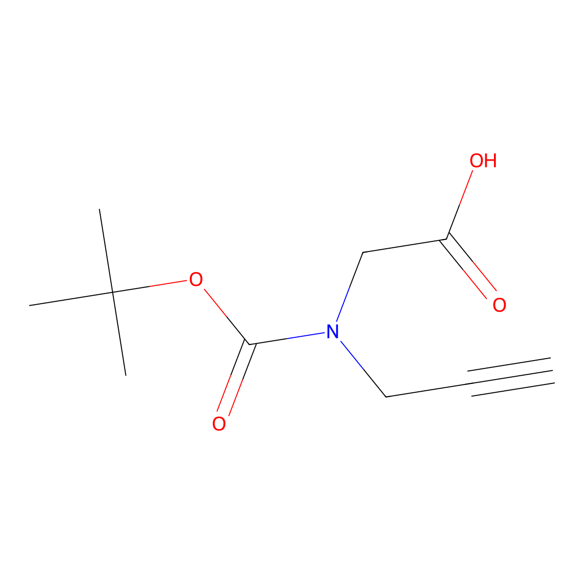 2-{[(Tert-butoxy)carbonyl](prop-2-yn-1-yl)amino}acetic acid molecular structure, CAS 158979-29-4