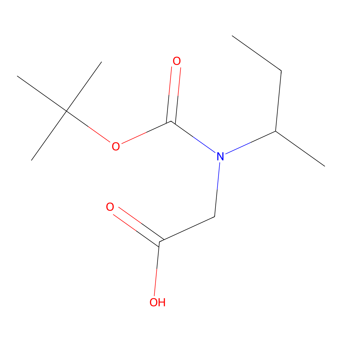 2-[(Butan-2-yl)[(tert-butoxy)carbonyl]amino]acetic acid molecular structure, CAS 158979-32-9
