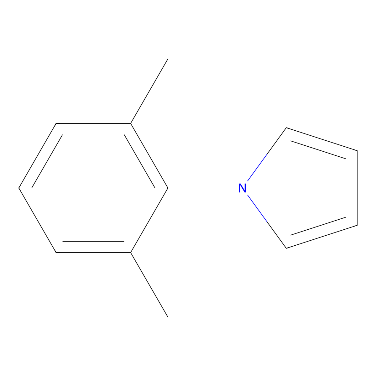 1-(2,6-dimethylphenyl)-1H-pyrrole molecular structure, CAS 15898-23-4