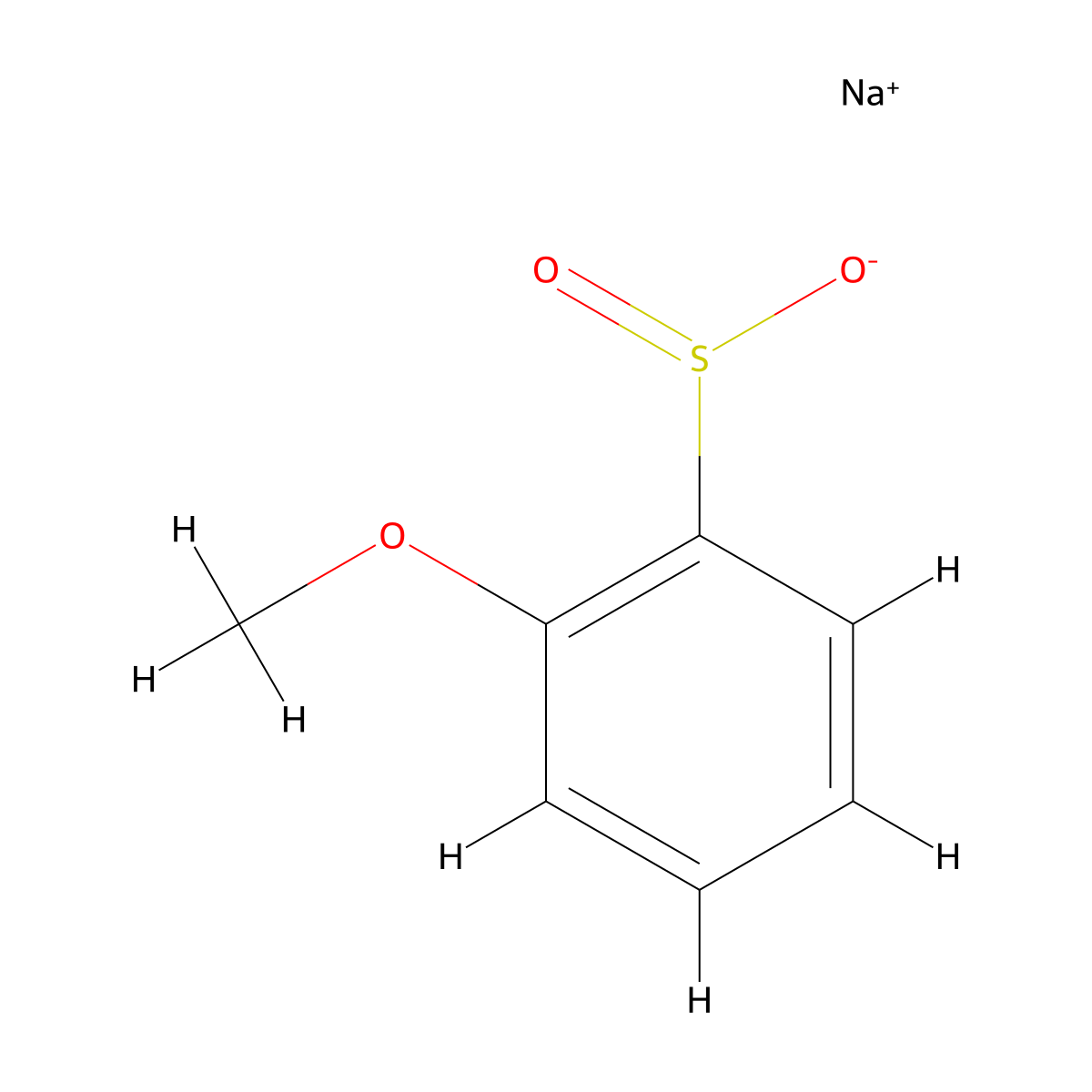 sodium 2-methoxybenzenesulfinate molecular structure, CAS 15898-40-5