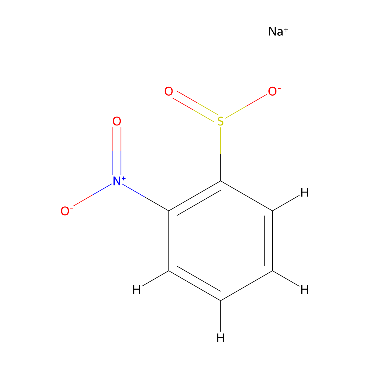 2-Nitrobenzenesulfinic acid sodium molecular structure, CAS 15898-45-0