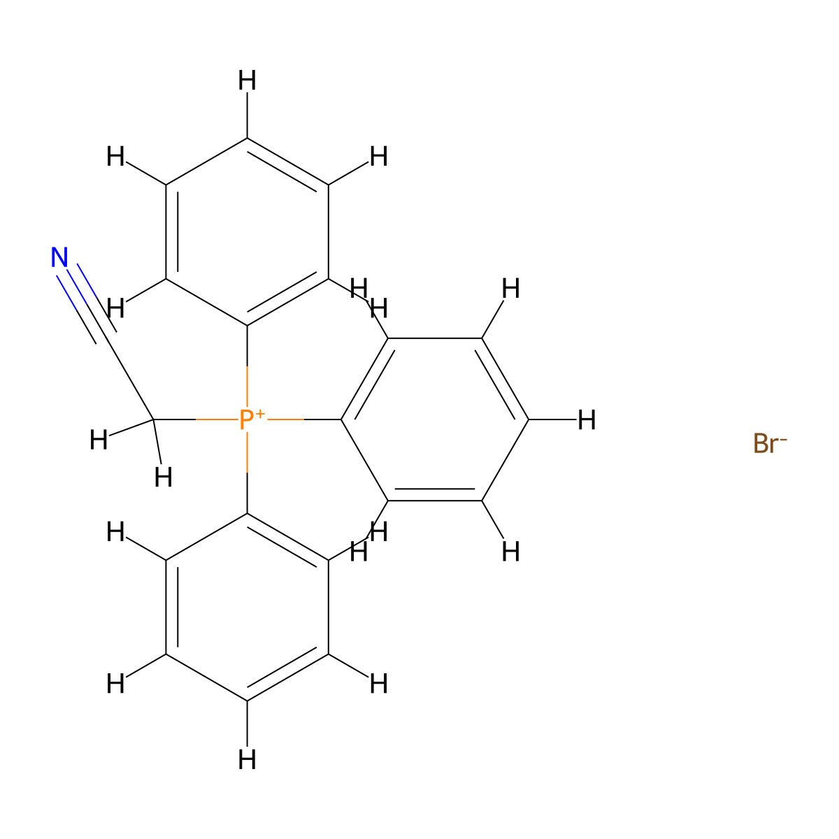 (Cyanomethyl)triphenylphosphonium bromide molecular structure, CAS 15898-47-2