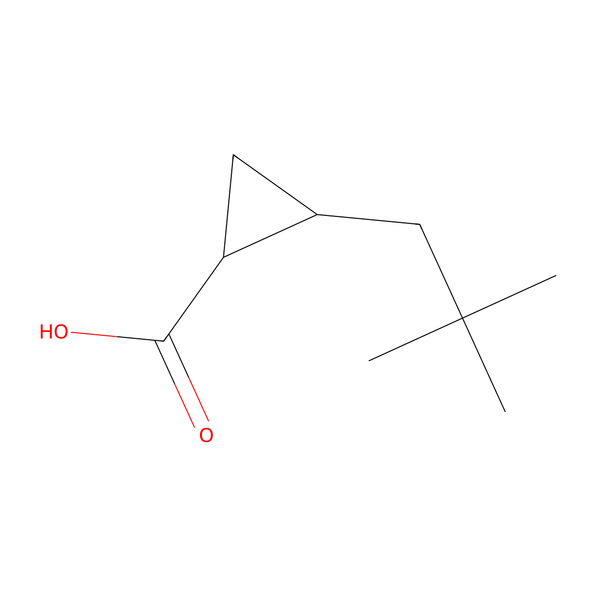 2-(2,2-Dimethylpropyl)cyclopropane-1-carboxylic acid molecular structure, CAS 15898-84-7
